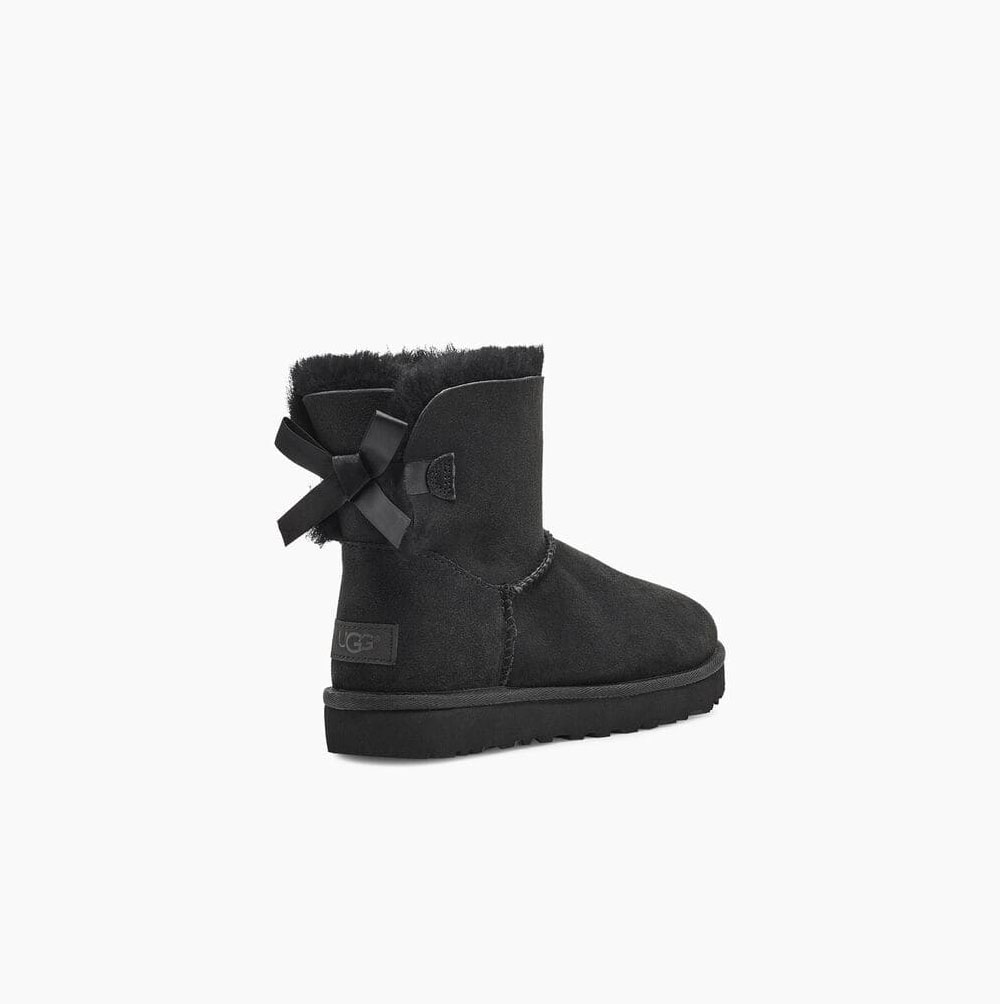 UGG Mini Bailey Bow II Black Boots for Women (GNAF61205)